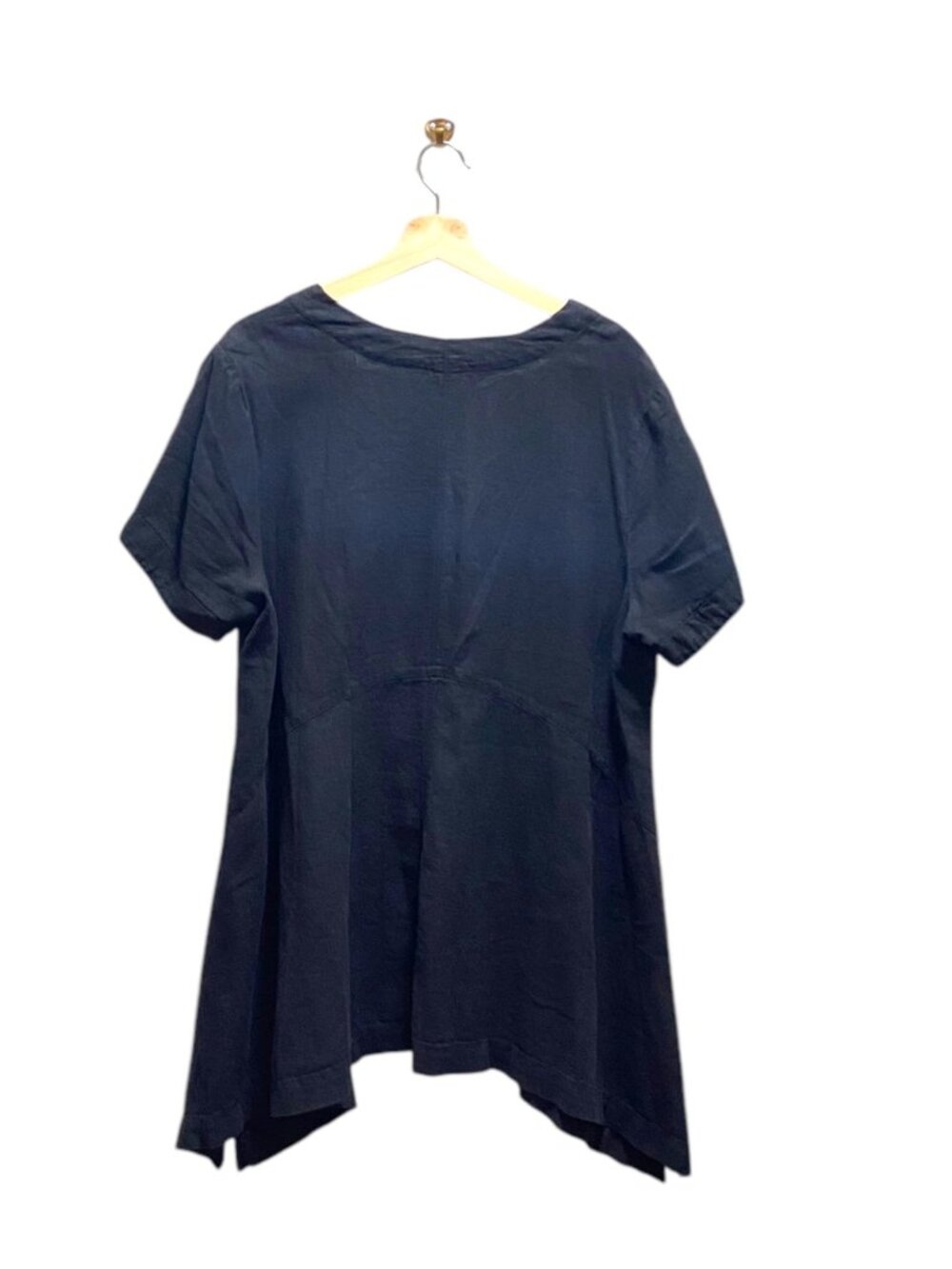Ellos Linen Tunic Black Size L (18/20) Minimalist Spring Beach Coastal Vacation - Picture 11 of 13